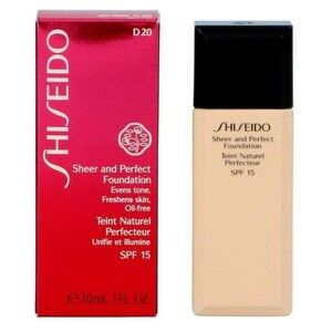 Lot of 3 Shiseido Sheer & Perfect Foundation D20 Board Spectrum SPF18 30ml 1FL